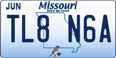 MO license plate TL8N6A