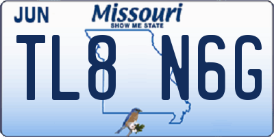 MO license plate TL8N6G