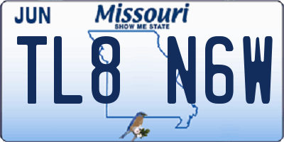 MO license plate TL8N6W