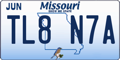MO license plate TL8N7A