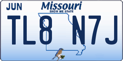 MO license plate TL8N7J
