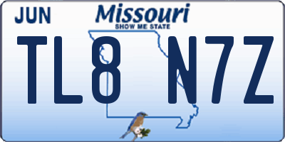 MO license plate TL8N7Z