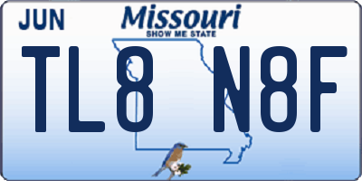 MO license plate TL8N8F