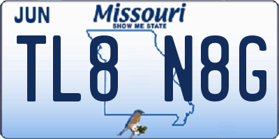 MO license plate TL8N8G