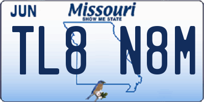 MO license plate TL8N8M