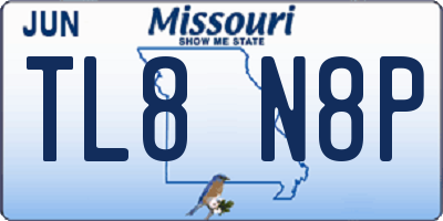 MO license plate TL8N8P