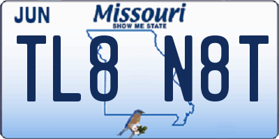 MO license plate TL8N8T