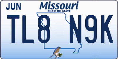 MO license plate TL8N9K