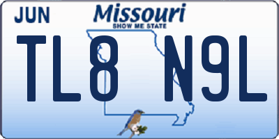MO license plate TL8N9L