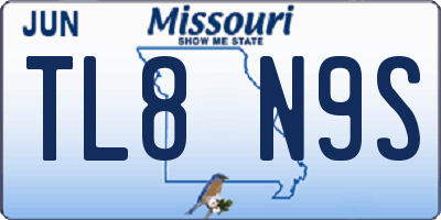 MO license plate TL8N9S