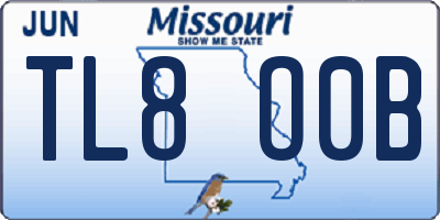 MO license plate TL8O0B