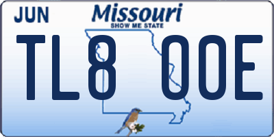 MO license plate TL8O0E