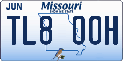 MO license plate TL8O0H
