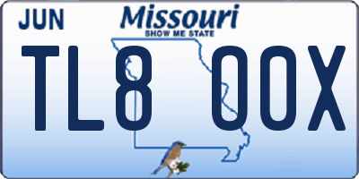MO license plate TL8O0X