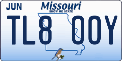 MO license plate TL8O0Y