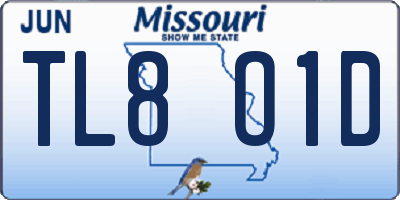 MO license plate TL8O1D