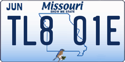 MO license plate TL8O1E