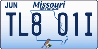 MO license plate TL8O1I