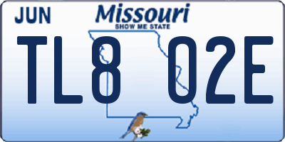MO license plate TL8O2E