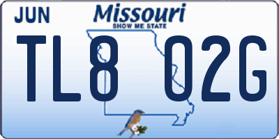 MO license plate TL8O2G