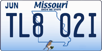 MO license plate TL8O2I