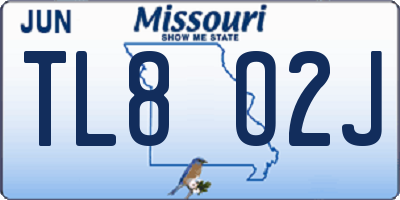 MO license plate TL8O2J