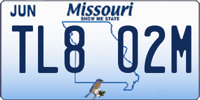 MO license plate TL8O2M