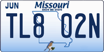 MO license plate TL8O2N