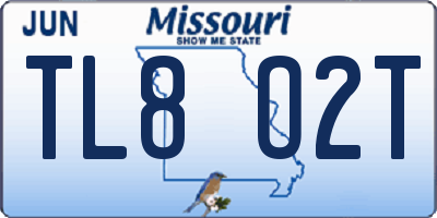 MO license plate TL8O2T