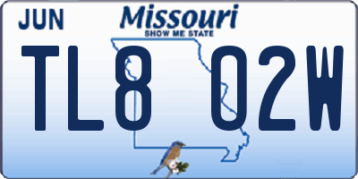MO license plate TL8O2W
