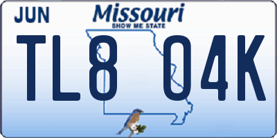 MO license plate TL8O4K