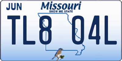 MO license plate TL8O4L