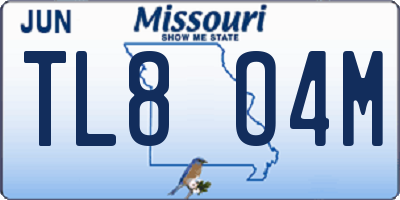 MO license plate TL8O4M