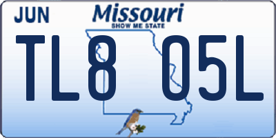 MO license plate TL8O5L