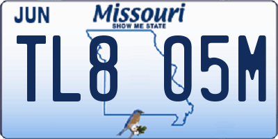 MO license plate TL8O5M