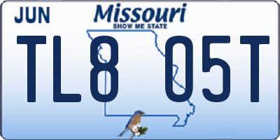 MO license plate TL8O5T