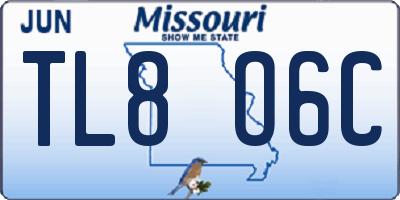 MO license plate TL8O6C