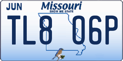 MO license plate TL8O6P