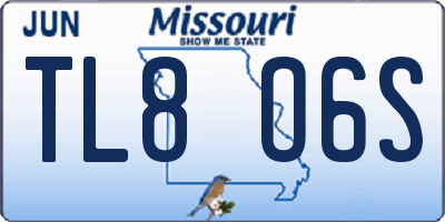 MO license plate TL8O6S