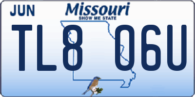 MO license plate TL8O6U