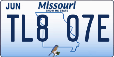 MO license plate TL8O7E