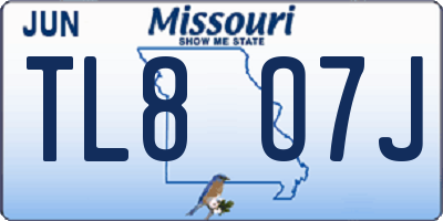 MO license plate TL8O7J