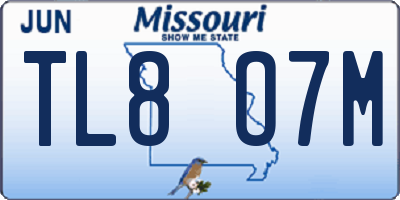 MO license plate TL8O7M
