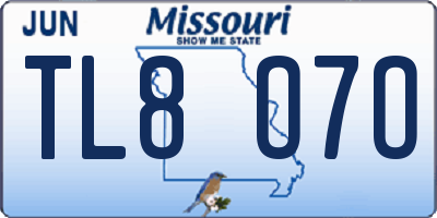 MO license plate TL8O7O