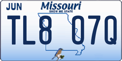 MO license plate TL8O7Q