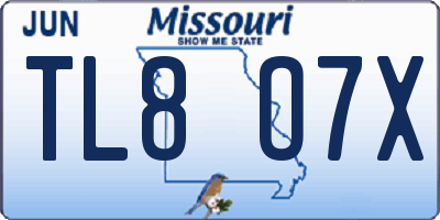 MO license plate TL8O7X