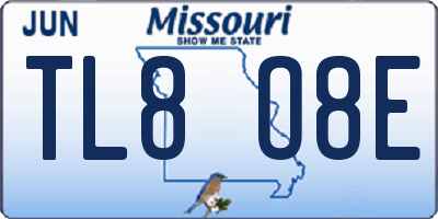 MO license plate TL8O8E