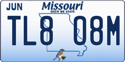 MO license plate TL8O8M