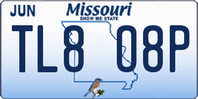 MO license plate TL8O8P