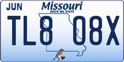 MO license plate TL8O8X